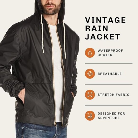 NWT Weatherproof Vintage Mens Lightweight Waterproof Hooded Rain Jacket - Picture 2 of 8